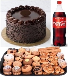 Akşam Keyfi Paketi Çikolatalı Pasta Kuru Pasta ve 1 Litre Cola